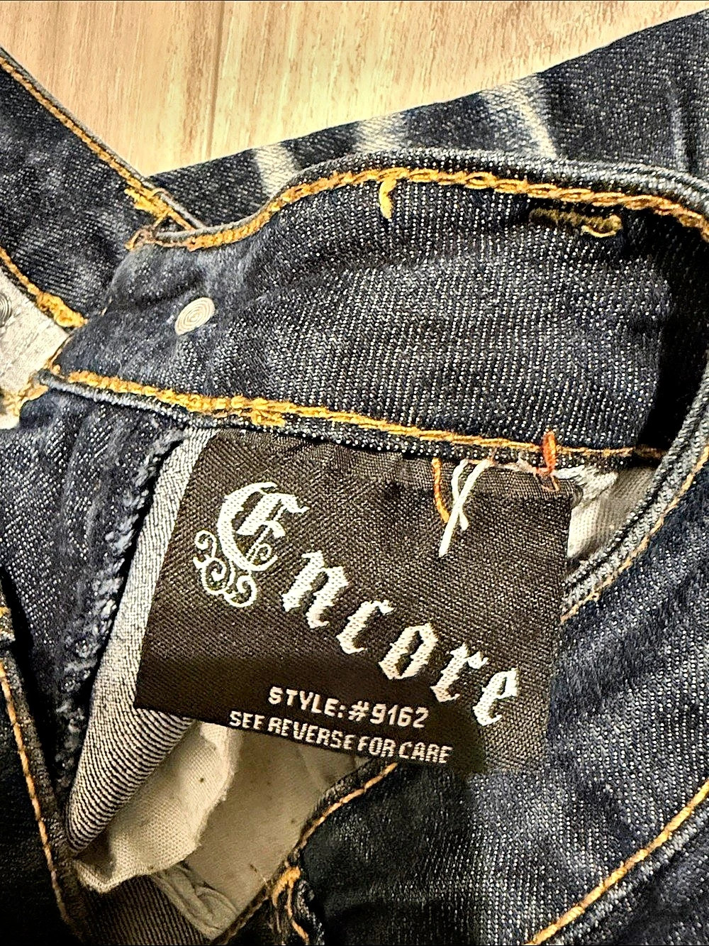 Encore Abstract Print Straight Leg Jeans Size 1 - Picture 5 of 8